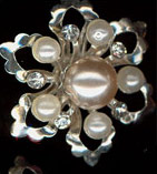 silver filigree flower hairpin