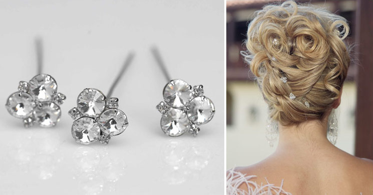 crystal cluster hairpins